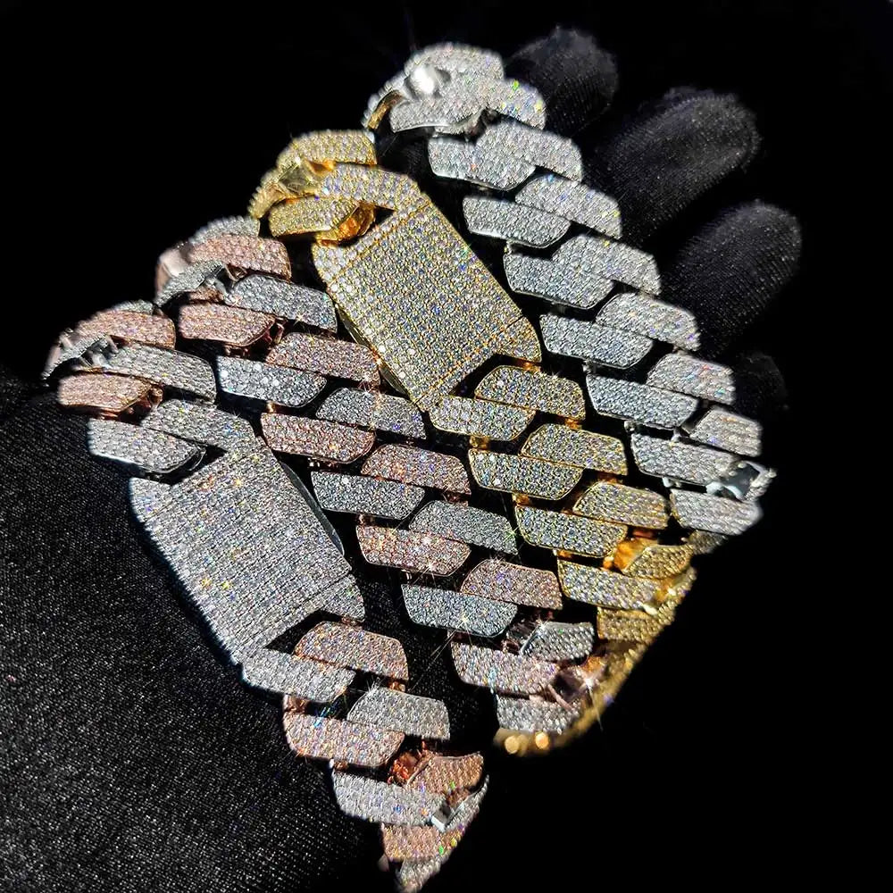 Two-Tone Iced Out Cuban Chain Necklace 20MM