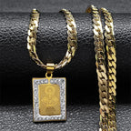 Crystal Lord's Prayer Cross Pendant — SS