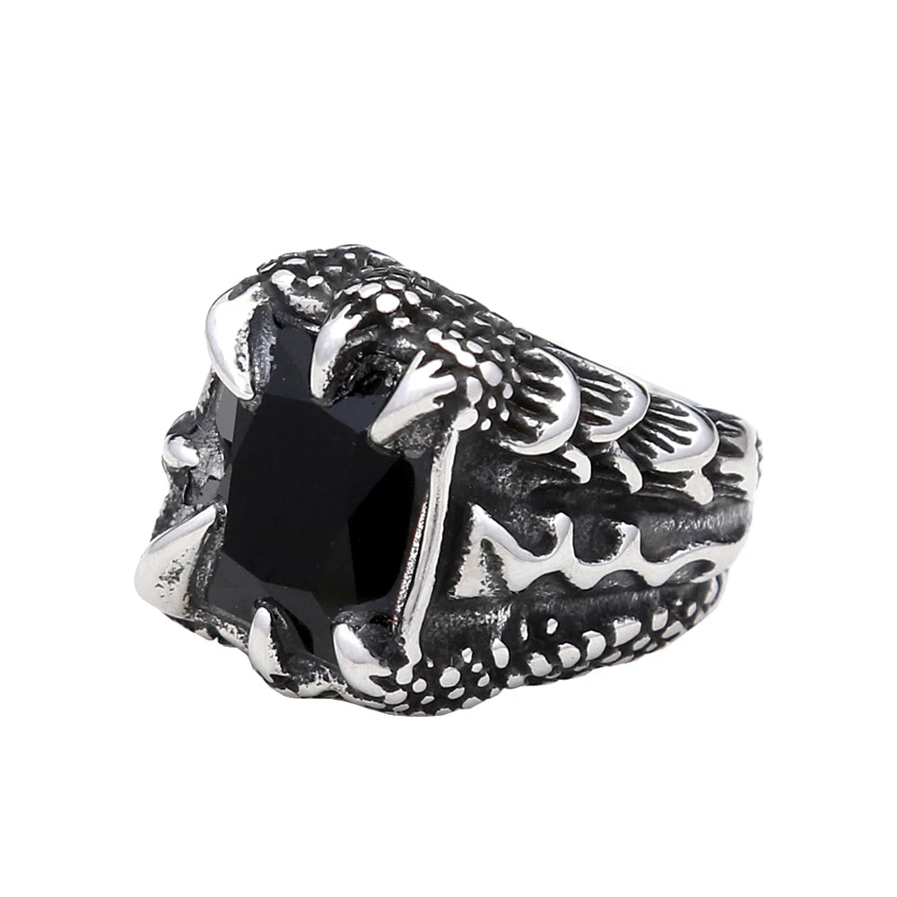 Fashion Punk Vintage Skull Ring Stainless Steel Gothic Biker Ring For Men Women Unique Viking Amulet Jewelry Gift