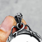 Magic Mirror Necklace Stainless Steel Men Skull Pendant Chain Vintage Punk Rock Hip Hop Rap for Friend Jewelry Gift