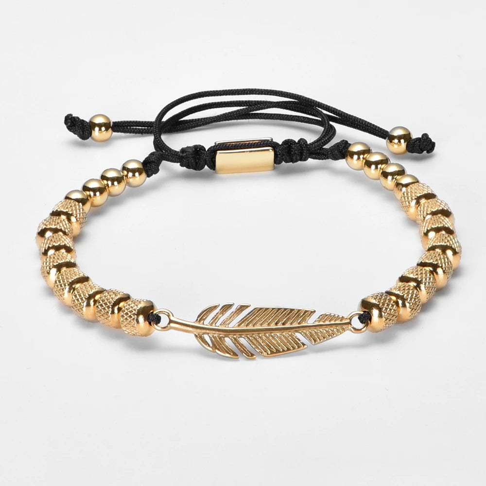 Luxury Crown Men Bracelet 316L Stainless Steel Bracelet Banlge Titanium Steel Gold Color Bracelet Adjust Size Men