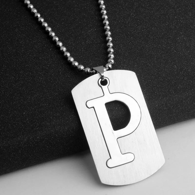 Steel Pendant 316L Initials Letter Name
