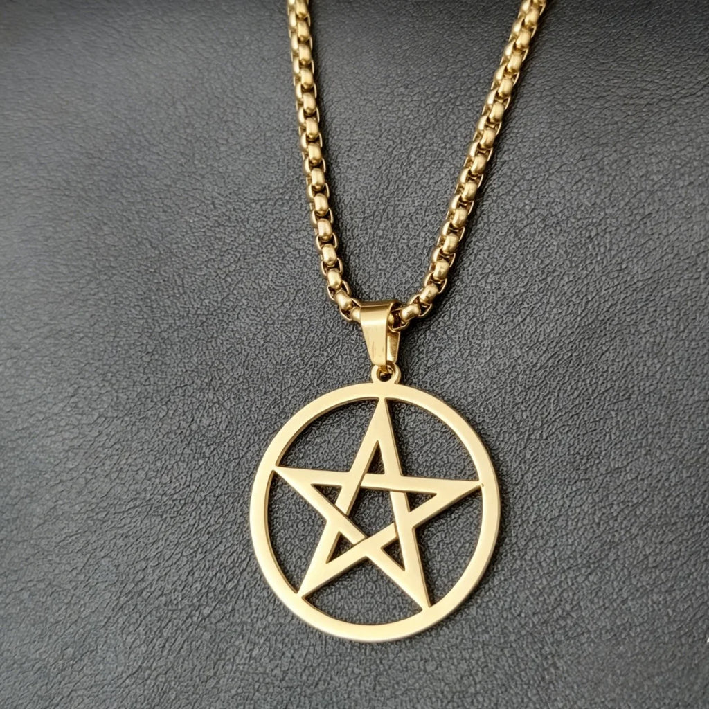 Jewish Star of David Box Chain Necklace — Stainless Steel