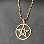 Classic Men's Star of David Pendant Necklace in Black Gold Silver Color Stainless Steel Israel Jewish Jewelry  Box Chain 24 inch