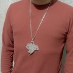 Large Haunted Pendant Necklace — Stainless Steel, 30 Inch