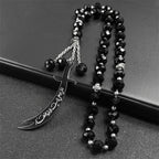 Imam Ali Zulfiqar Sword Beaded Hanging Charm — Stainless Steel