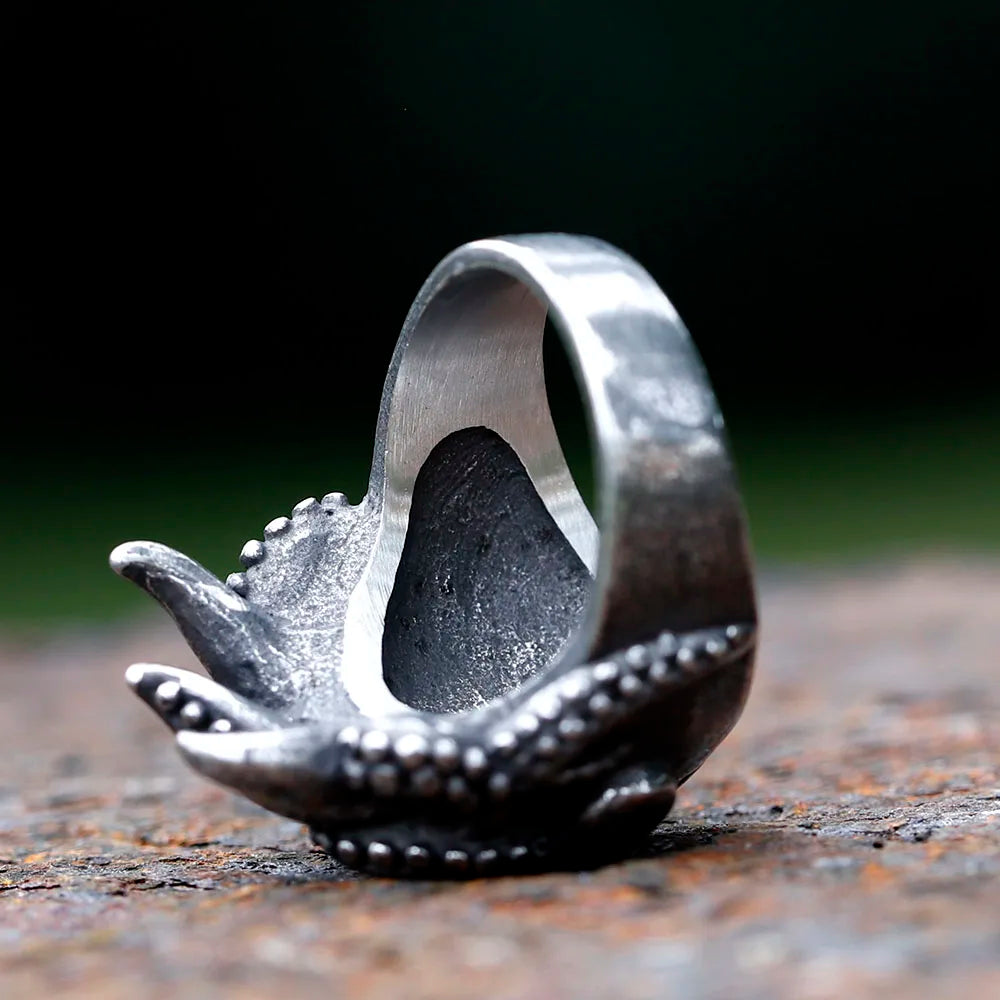 2024 New Goth Octopus Skull Ring Punk 316L Stainless Steel Seaman Rings Men Biker Jewelry Gift for Sailor