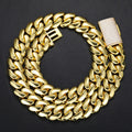 Luxury 24K 9999 Pure Gold real gold Men's European and American Hip Hop Cuban Chain with Full Diamond Cuban Necklace