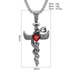 Sword Cross Stainless Steel Pendant Necklace
