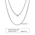 Two-Tone Round Box Chain Necklace — Stainless Steel