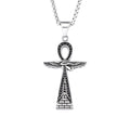 New Fashion Ancient Egyptian Ankh Cross Pendant With Eye of Horus Necklaces For Men Women Stainless Steel Amulet