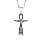 New Fashion Ancient Egyptian Ankh Cross Pendant With Eye of Horus Necklaces For Men Women Stainless Steel Amulet