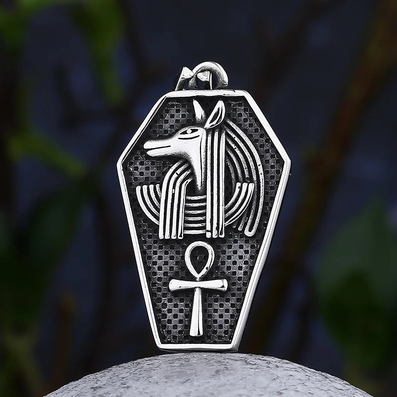 316L Stainless Steel Men's Necklace Egyptian God Of Death Anubis Pendant Necklace Vintage Jewelry Party Gift