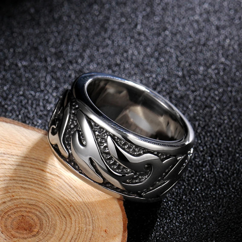 Vintage Viking Shield Ring — Stainless Steel
