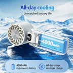 Portable High Speed Handheld Cooling Fan 4000mAh Rechargeable with 100 Adjustable Wind Speeds Mini Foldable Turbo Air