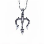Retro Neptune Poseidon Trident Necklace Ukraine National Emblem Pendant Men\\\\\\'s Fashion Cool Trendy Jewelry Accessories