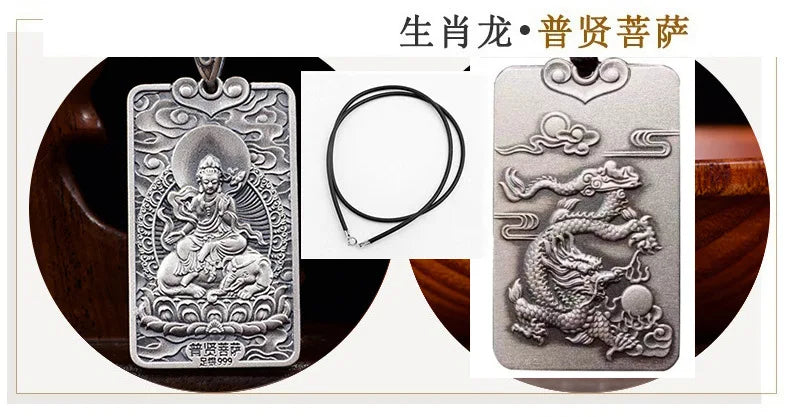 Chinese Zodiac Animal Buddha Blessing Pendant Necklace