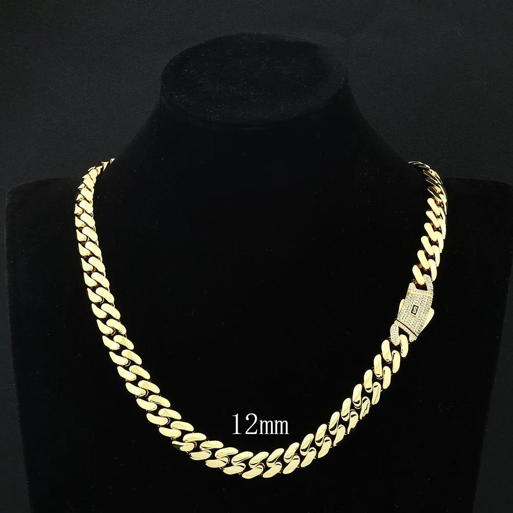 Cuban Chain Gold Iced Out 12/15/20MM Necklace