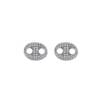 Iced Out Pig Nose Stud Earrings Stainless Steel