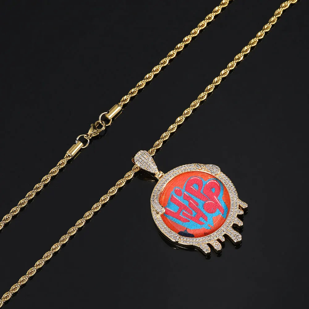 Iced Out Photo Pendant Necklace