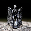 2022 NEW Men's 316L stainless steel rings Angel Wing Skull Vintage Aegishjalmur PUNK for teen Jewelry Gifts free