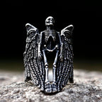 2022 NEW Men's 316L stainless steel rings Angel Wing Skull Vintage Aegishjalmur PUNK for teen Jewelry Gifts free