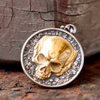 Double-Sided Skeleton Pendant Necklace — Stainless