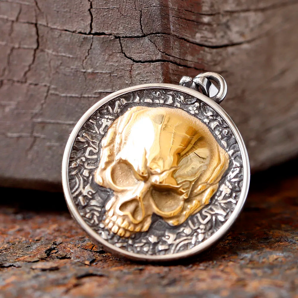 Double-Sided Skeleton Pendant Necklace — Stainless