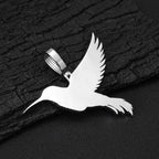 Iced Out Hummingbird Rope Chain Pendant Necklace