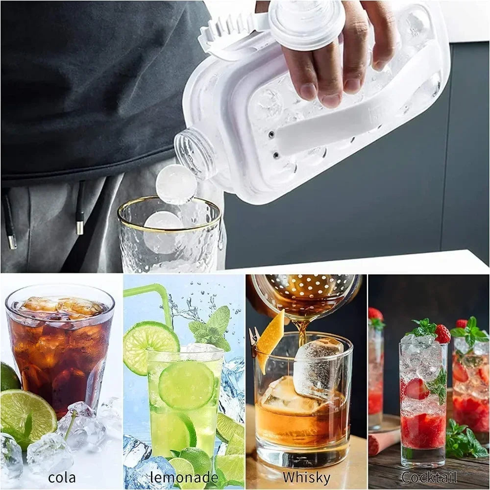 Portable 2-in-1 Folding Ice Maker Water Bottle Creative Ice Cube Mold Kitchen Bar Gadgets Ice Hockey Lattice Making