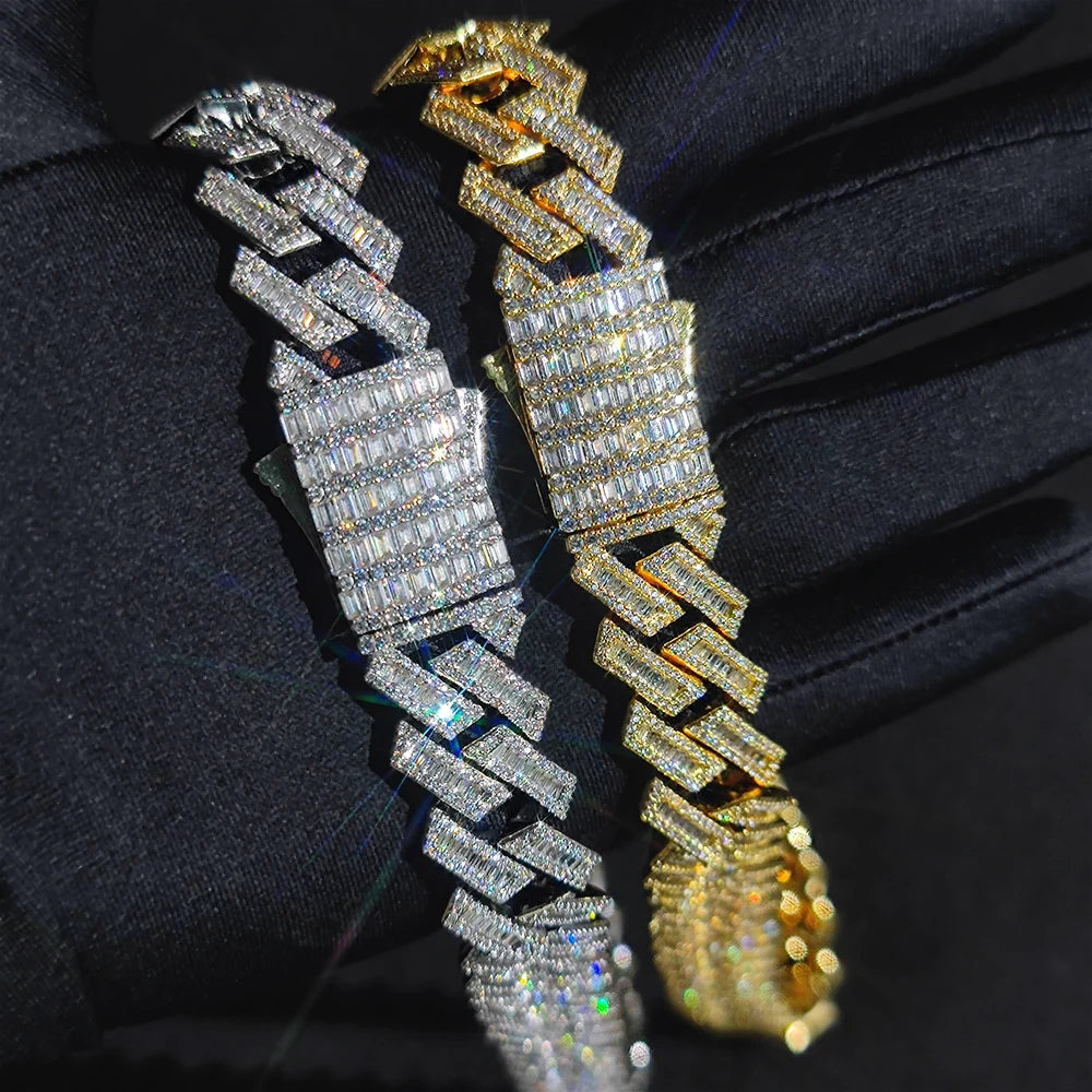 Iced Out Cuban Chain Necklace Stainless Steel 18/19MM