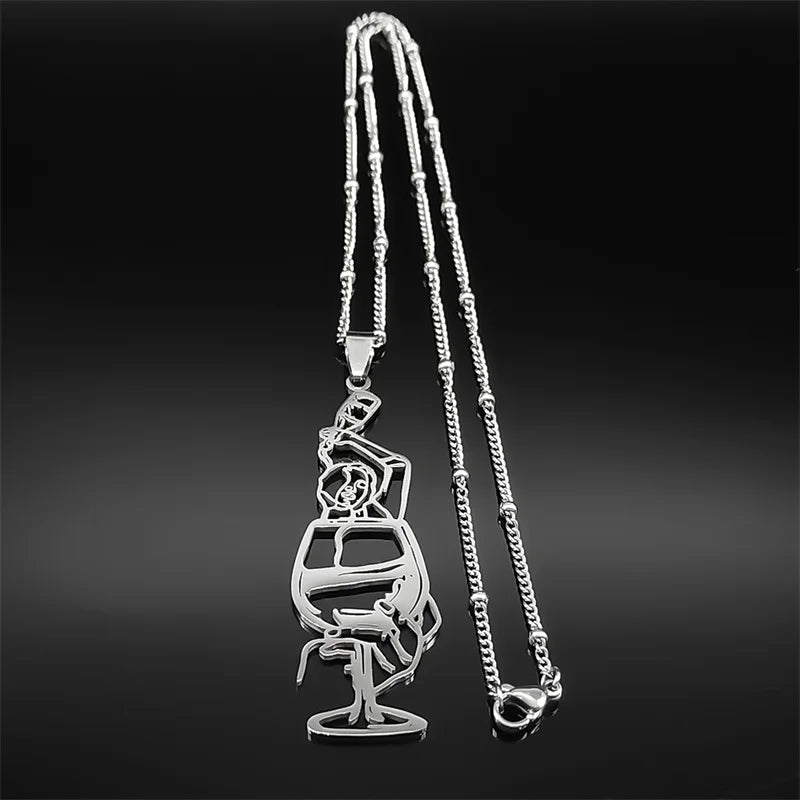 Silver Pendant Hollow Wine Glass Drinking