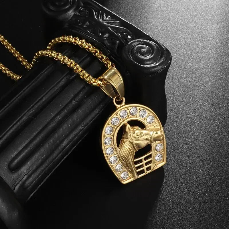 Domineering Tiger Head Pendant Men\\\'s Fashion Animal Tiger Necklace Punk Hip-Hop Trend Casual Jewelry Boyfriend Gift