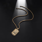 Allah Scripture Round Medal Pendant Stainless Steel Necklace Mens Islamic Jewelry Amulets Muslim Gifts