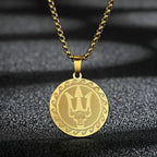 Kinitial Poseidon Unisex necklace Greek God of the Sea, Locket Necklace, Exquisite Trident Talisman necklace