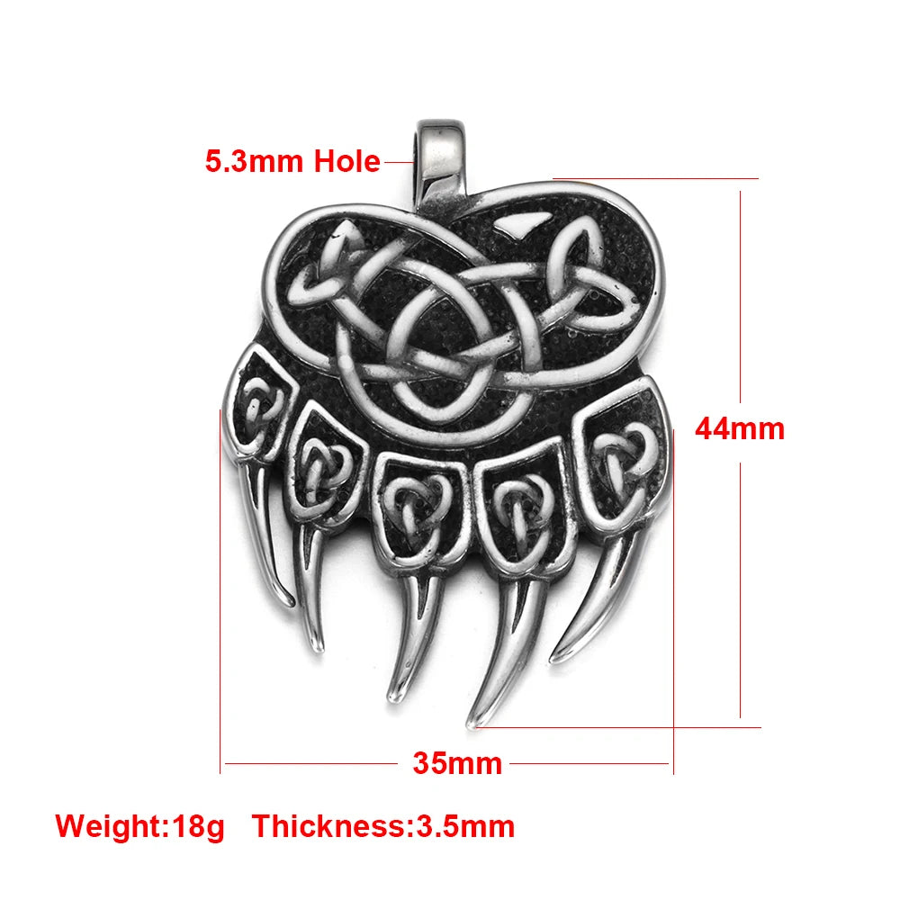 Norse Viking Rune Round Pendant Necklace — Stainless Steel