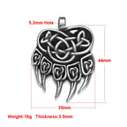 Norse Viking Rune Round Pendant Necklace — Stainless Steel