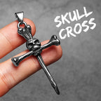Skull Cross Stainless Steel Pendant Necklace