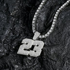 2026 Hip Hop Number 23 Pendant Necklace 4mm Rhinestone Tennis Chain Sparkling Punk Jewelry for Men Women Fashion Accessory Gift