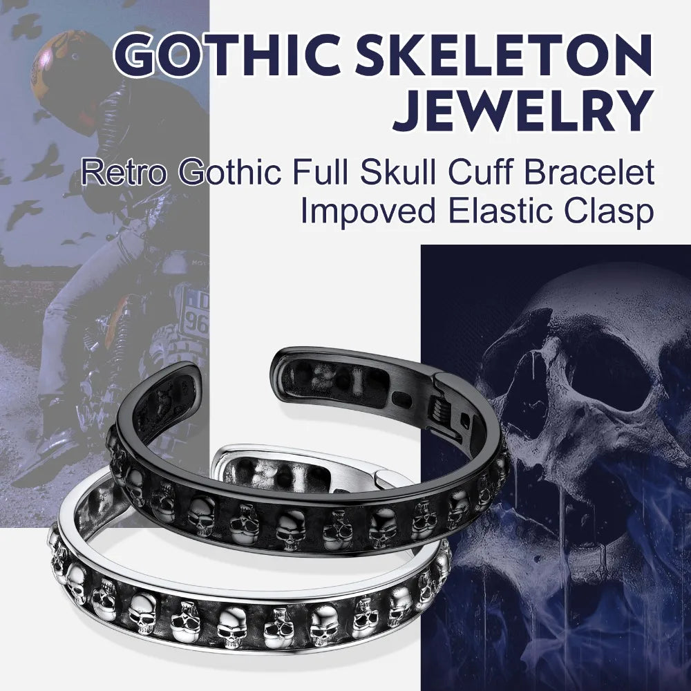 U7 Stainless Steel 6mm Wide Twristed Cable Open Bangle Cuff for Man Skull Dragon Long Charm End Rock Gothic Punk Jewelry Gift