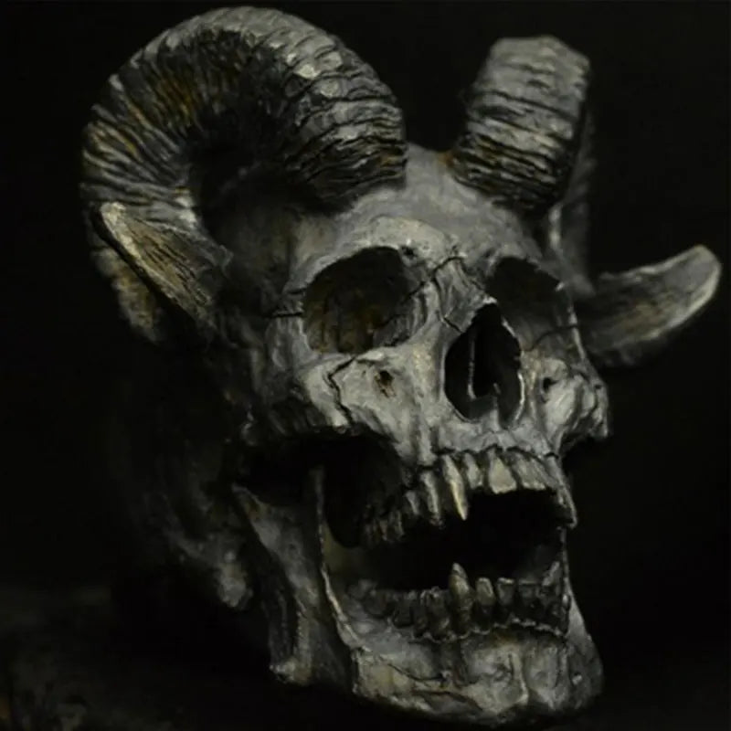 Gothic Steampunk Devil Skull Ring — Stainless Steel