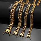 Gold Cuban Chain Bracelet 9-16mm — Gold