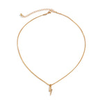 KunJoe Punk Metal Geometry Lightning Pendant Necklace for Men Simple Silver Color Box Chain Choker Necklace Hip Hop