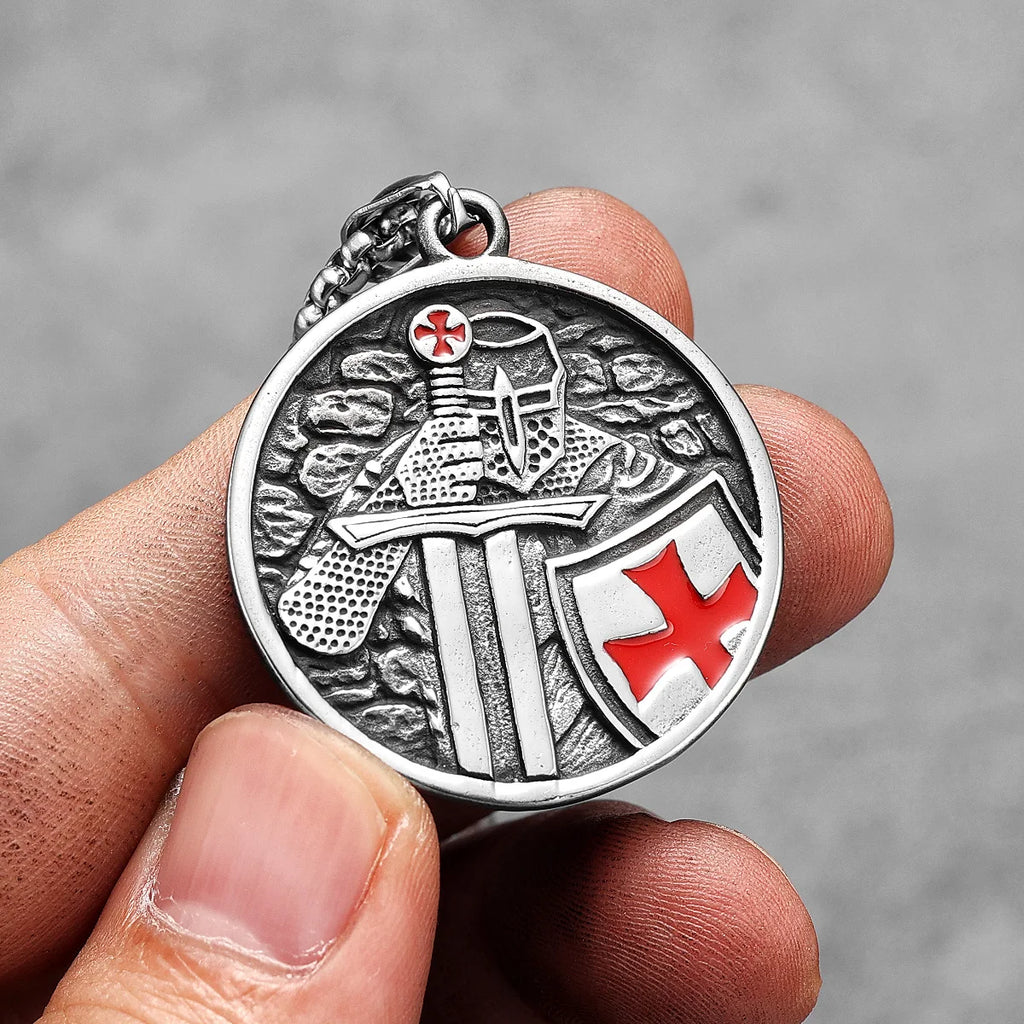 Crusade Paladin Pendant Necklace — Stainless Steel
