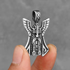Viking Odin Face Pendant Nordic Odin Rune Charm Creative Stainless Steel Pendant Necklace Locomotive Men's Jewelry Gift