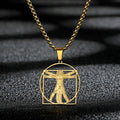 Vitruvian Man Art Pendant Necklace