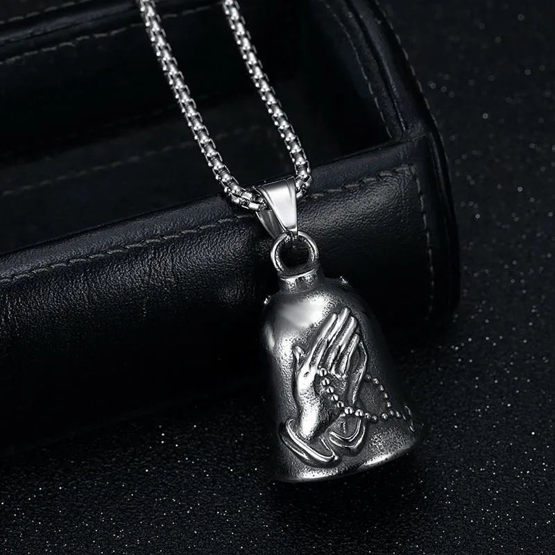 Prayer Bell Charm Pendant Necklace