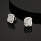Iced Out Zircon Stud Earrings — Gold