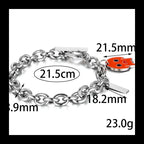 Skull Pendant Chain Bracelet — Stainless