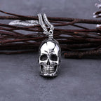 Large Gothic Skull Pendant Necklace — Stainless Steel